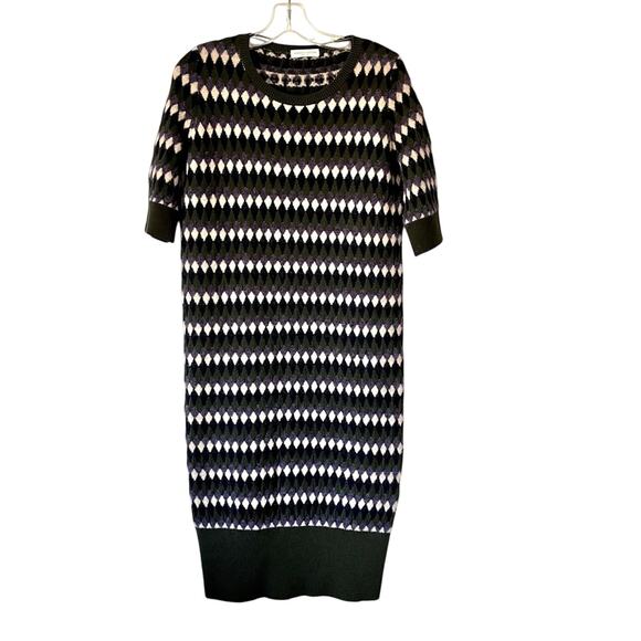 Roberto Collina green purple ecru wool jacquard sweater knit dress size Small - Picture 1 of 10